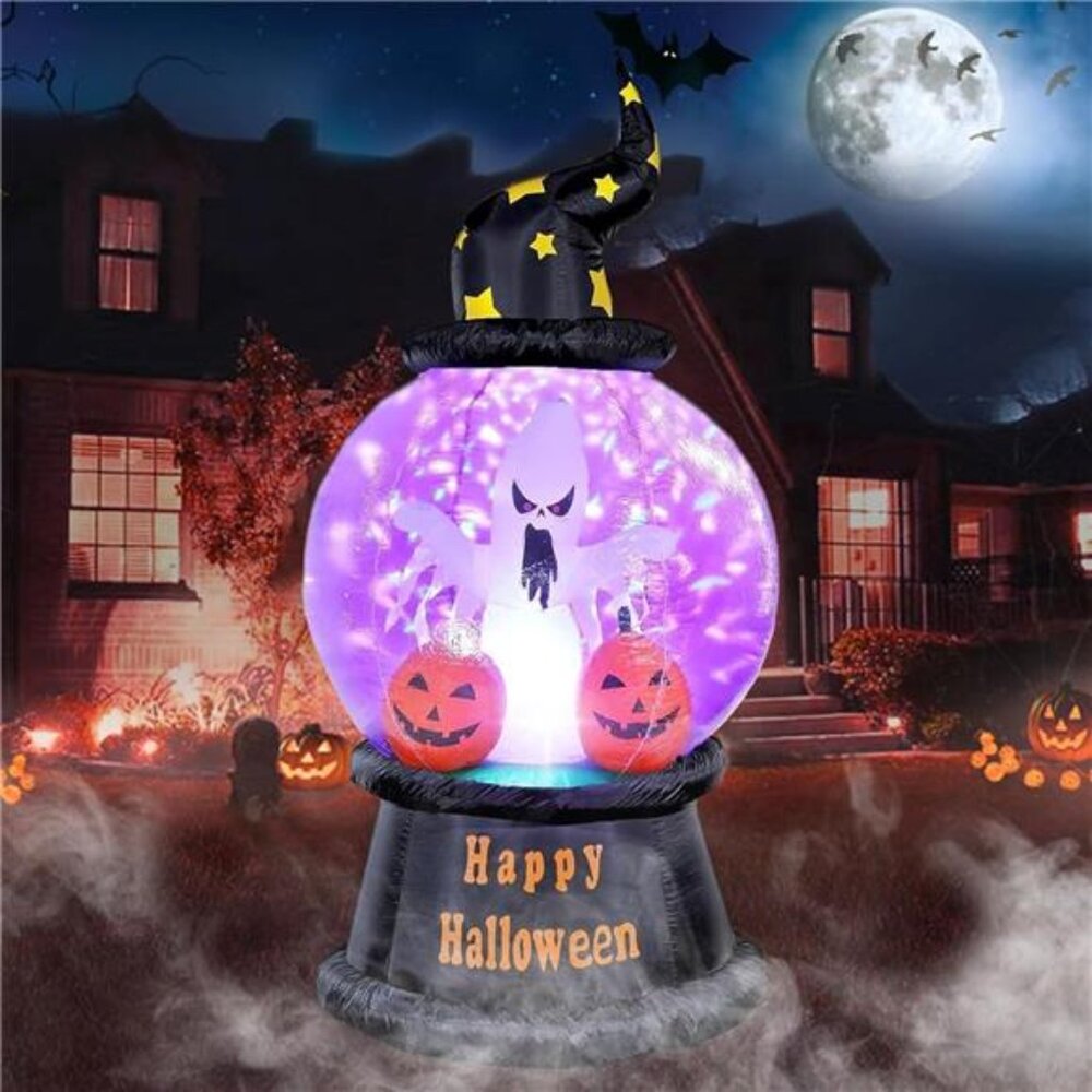 Vigdur Halloween Inflatable Snow Globe‎ – 6FT Lighted Blow Up Ghost Yard